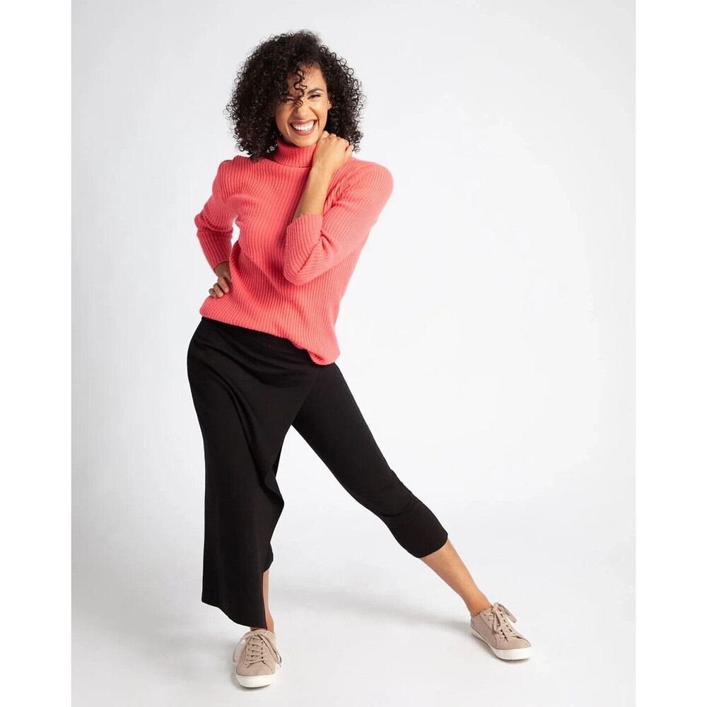 BETABRAND W0813 The Sassiest Pants Black Pull On Capri Skort SIZE MEDIUM